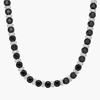 Black and white diamond eternity necklace